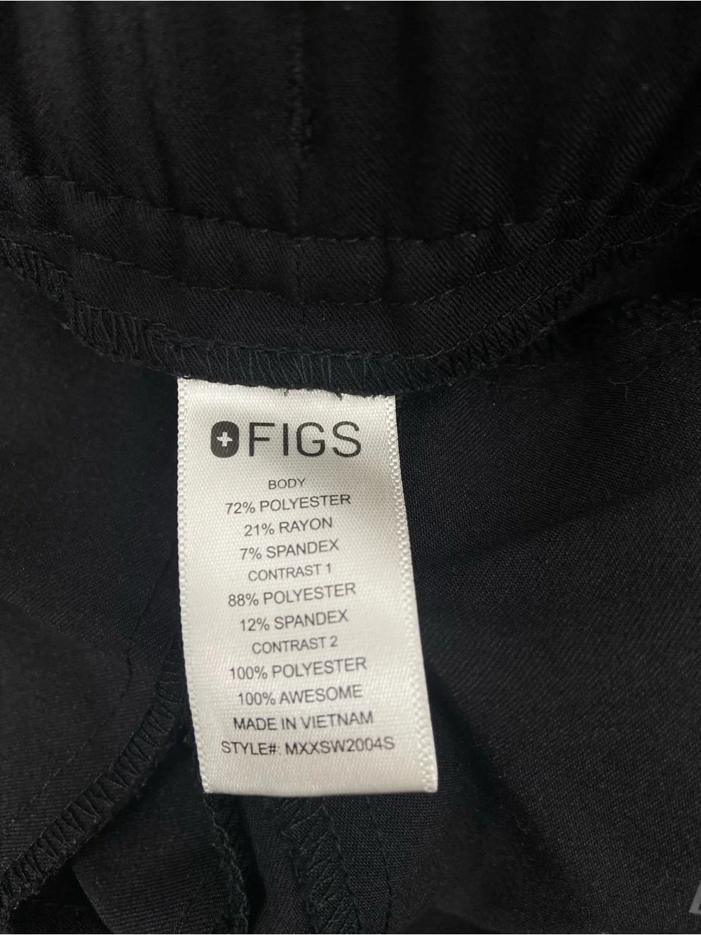 FIGS Tansen‎ Jogger Scrub Pants Black Mens Small Stretch
